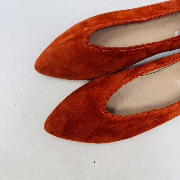 Eileen Fisher Women’s Size 8 Rust Suede Ballet Flats Slip On Shoes - Picture 2 of 13